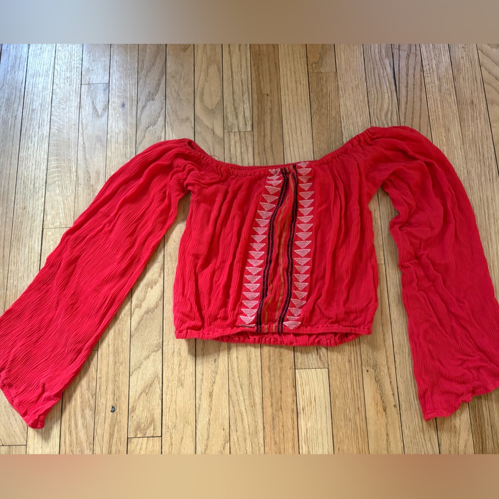 Kendall & Kylie Tribal Flare Crop Long Sleeve